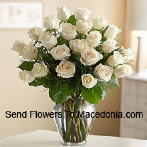 Ravishing 25 White Roses