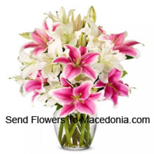 Dreamy White and Pink Lilies