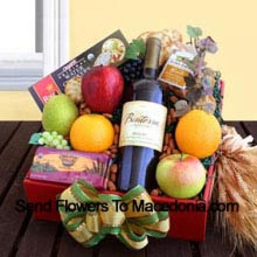 Assortment Gift Basket z winem