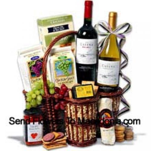 Gourmet Basket Filled with Wines